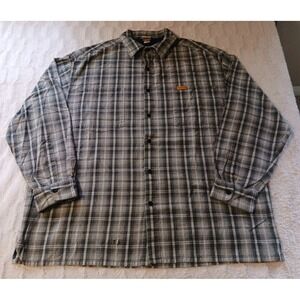 Vintage State Property Button Up Shirt Gray Men's 2XL Flannel Y2K Early 2000s